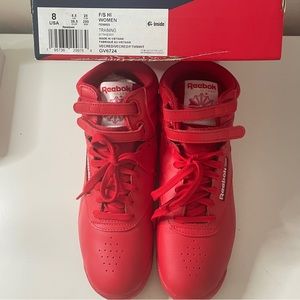 Red Reebok Freestyle Classics Hightop Sz8